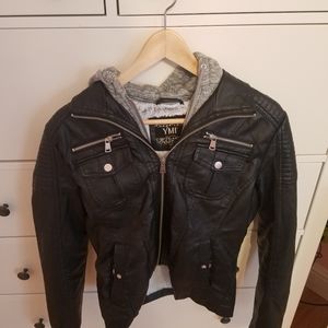 Leather Jacket with hood